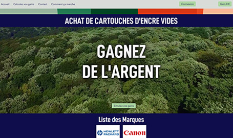 Site d'achat de cartouche d'imprimante vide - Création de site web par Webink à Marseille