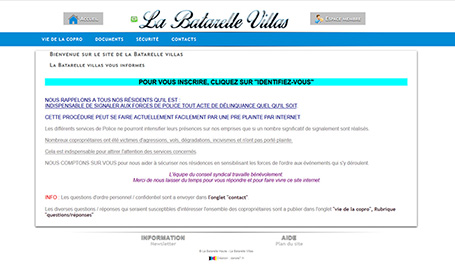 Site d'informations sur la Batarelle haute ou Batarelle Villas. - Création agence web Webink à Marseille