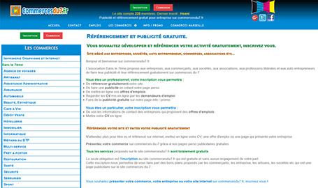 Site publicitaire de référencement gratuit avec forum pour l’emploi.
Mise à jour le 01/12/2016. - Création agence web Webink à Marseille