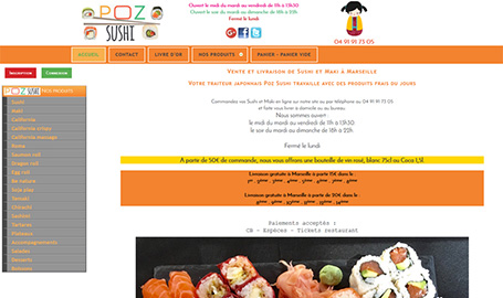 Vente et livraison de sushi et maki à Marseille. - Création agence web Webink à Marseille